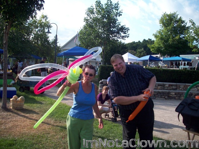 Swifty the Clown at the Petersborough NH Farmer's Market