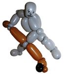 A Balloon Hockey Player in Action