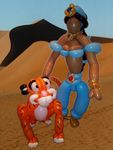Birthday Balloon Princess Jasmine and Raja (Her Tiger)